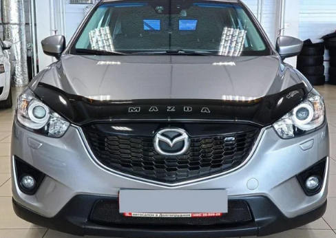 Дефлектор капота (мухобойка) Mazda CX-5 с 2012-2017 г.в. (Мазда СХ5) Вип Тюнинг